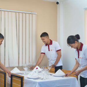 hotel assistant hand-on practical session with students at united technical school